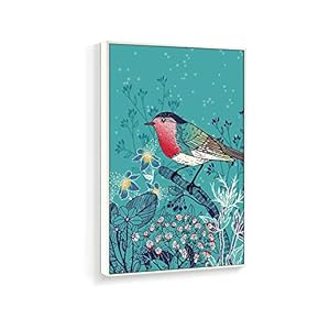 Framed Canvas Wall Art for Living Room, Bedroom Chinese Ink Birds and Flowers Canvas Prints for Home Decoration Ready to Hanging - 16x24 inches