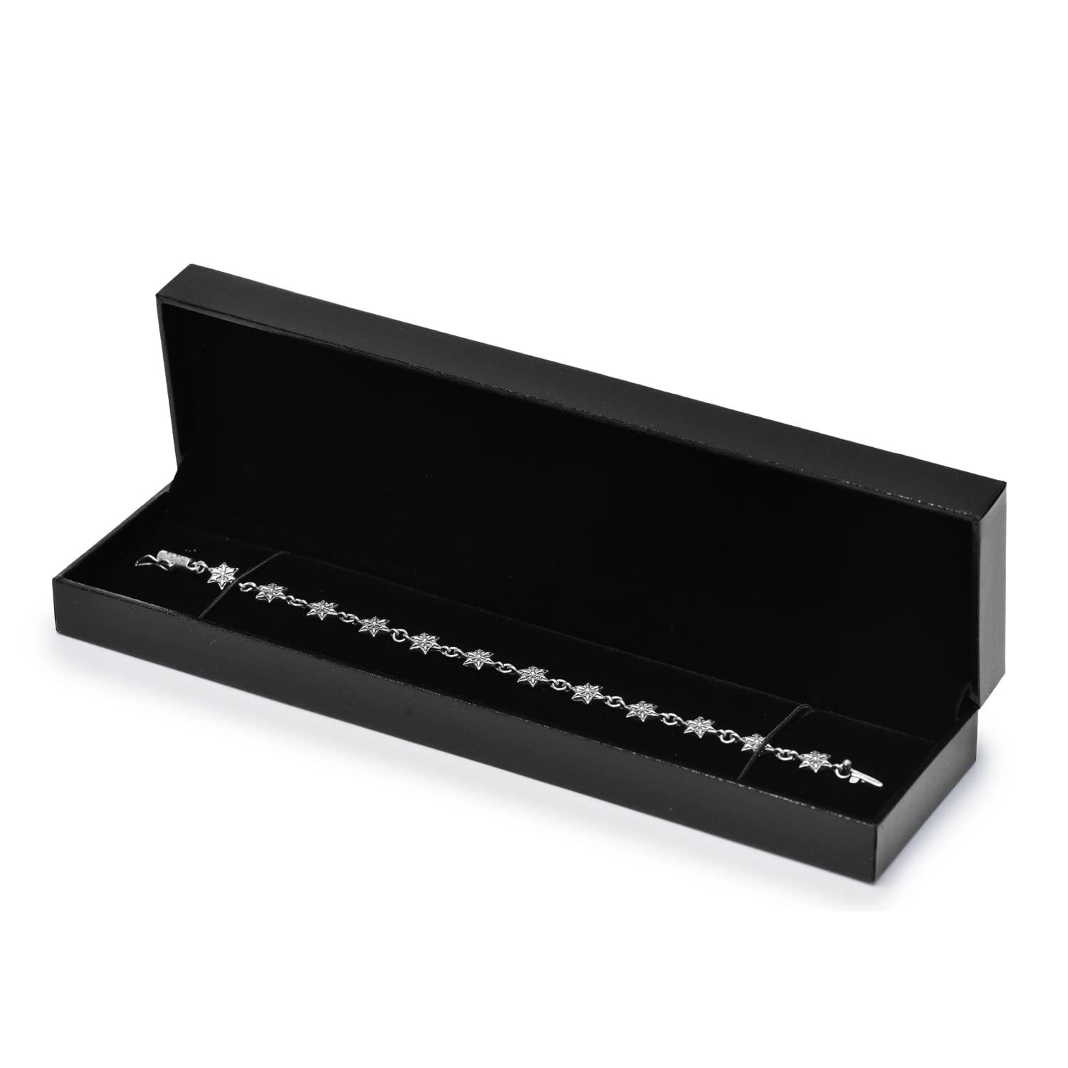 Oirlv Black Necklace Box Luxury Necklace Gift Case for Necklace Pendant Bracelet Long Chain Display Necklace Gift Boxes for Anniversaries, Weddings or Birthdays (Necklace Box)