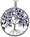Snow Apple Tree of Life Necklace Amethyst Aquamarine Gemstone Jewelry Best Friend Necklace Silver Pendant