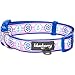 Blueberry Pet Essentials 5 Patterns Versatile Bon Voyage Nautical Navy Sailor Designer Adjustable Dog Collar, Medium, Neck 14.5