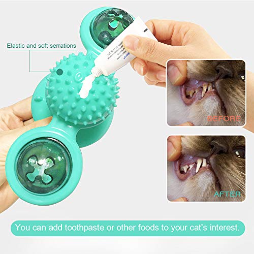 Bigeyescute Windmill Cat Toy cat Brush for Indoor cat Toothbrush Fun pet Interactive Rotating Windmill Little cat Toy with Catnip