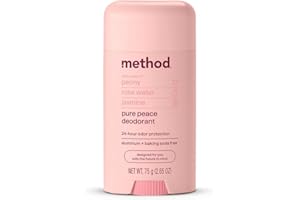 Method Deodorant, Pure Peace, Rose Water, Peonies + Pink Sea Salt notes, 24 Hour Odor Protection, 2.65 oz