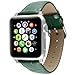 Apple Watch Band, Green Replacement Genuine Leather Strap for iWatch 38mm with Adaper