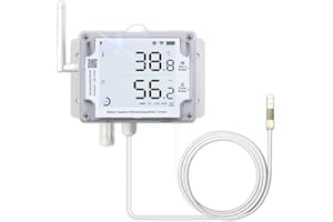 Ubibot GS1-AETH1RS + TH30S-B Ethernet Thermometer Hygrometer, WiFi Temperature Humidity Sensor, Digital Temperature Data Logger, Free App Email Alert(2.4GHz WiFi & RJ45 Ethernet, no hub Required)