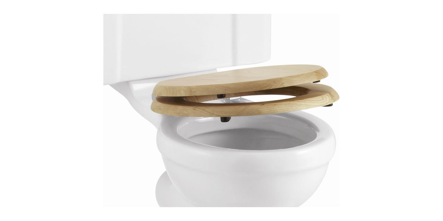 Burlington Wooden Golden Oak Soft-Close Toilet Seat