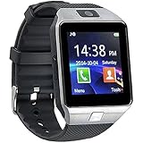 Pandaoo Smart Watch Mobile Phone DZ09 Unlocked Universal GSM Bluetooth 4.0 Music Player Camera Calendar Stopwatch Sync with Android Smartphones(Silver)