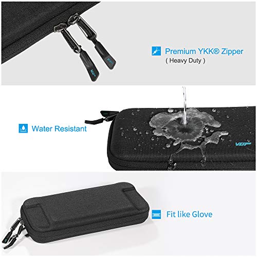 Ultra Slim Carrying Case for Nintendo Switch, VUP Switch Hard Cover Portable Protective Travel Shell for Nintendo Switch Console & Accessories with 8 Game Cartridges - Black