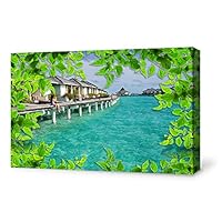 signwin-Canvas Wall Art-The Scenery Under Green Leaves-Canvas Prints Home Artwork Decoration for Living Room,Bedroom - 12x18 inches