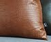 Kdays Faux Leather Crocodile Skin Tan Throw Pillow Cover Decorative Sofa Couch Cushion Covers Farmhouse Bohemian Decor Living Room Accent Modern Minimalist Vegan Pillow 18x18 Inches