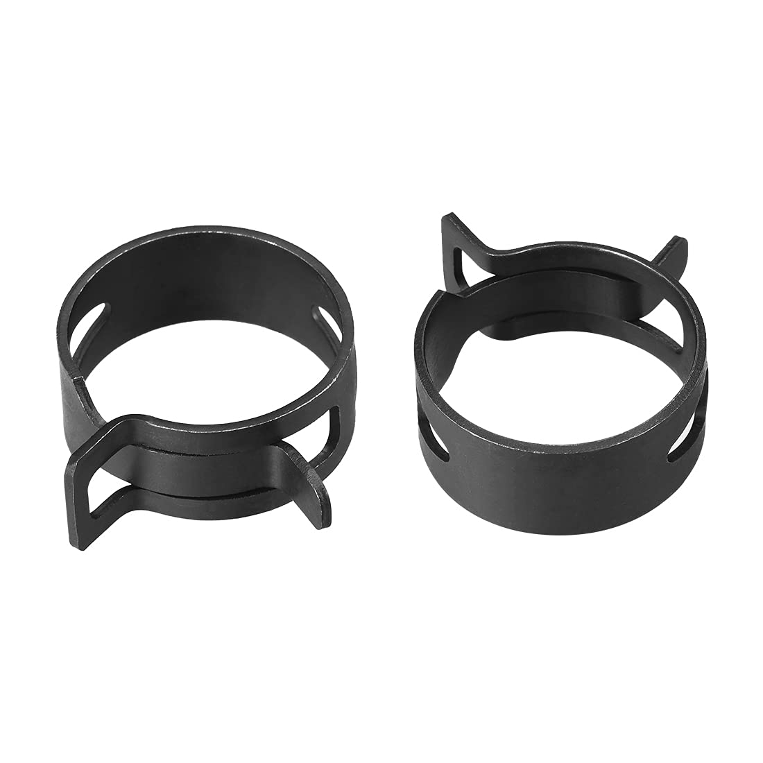 uxcell Steel Band Clamp 32mm Inner Dia Fit 34.5-36mm OD Hose Spring Band Type Action Fuel Line Silicone Tube Clip Clamp Black 10Pcs