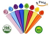 Ice Pop Mold Set By Golden Spoon: Colorful Flexible & Durable Popsicle Makers-BPA Free, FDA Approved & Food Grade Material-Mess-Free Freezing & Easy Cleanup-Wonderful Gift Idea (8)