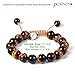 JADENOVA 8/10mm Natural Yellow Tiger Eye Gemstone Bracelet Elastic Stretch Yoga Beaded Healing Crystal Bracelet Couples Gifts for Men Women (2pcs Set)