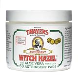 Thayers Original Witch Hazel Astringent Pads With Aloe Vera Formula - 60 Ct