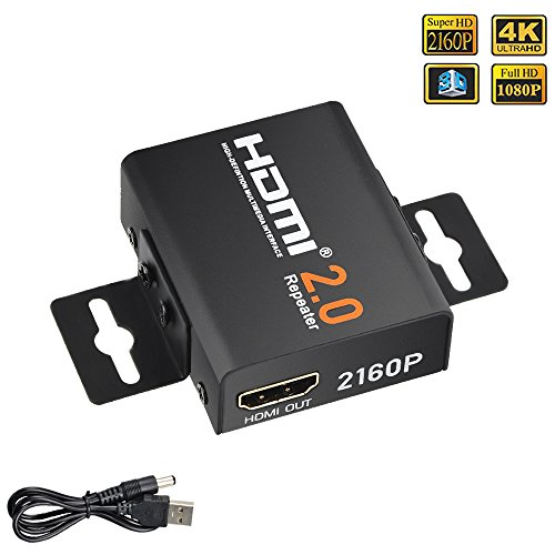 COWEEN HDMI 2.0 Repeater 4K x 2K 2160P 18Gbps Bandwidth HDMI2.0 Booster Support 3D 1080P HDMI Signal Amplifier Female to Female Up to 60m / 200ft Lossless Transmission