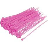 uxcell Cable Zip Ties Nylon Cable Wire Ties 4 Inch Self-Locking Nylon Tie Wraps Pink 100pcs