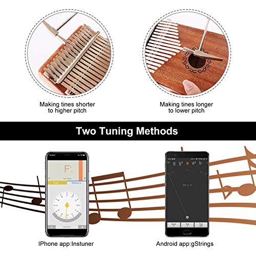 CXhome Electric Kalimba 17 Key Thumb Piano,Mbira African Mahogany Finger Piano Pickup with 6.35mm Audio Interface Sanza Hand Kit, Likembe Musical Instruments for beginners or professioners