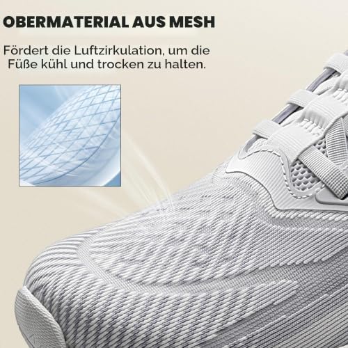 Damen Walking Schuhe Lauf Sneakers,Weiss,36.5
