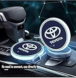 Sparkle-um LED Car Cup Holder Lights for Toyota, 7 Colors Changing USB Charging Mat Luminescent Cup Pad, LED Interior Atmosphere Lamp（2pcs）