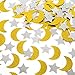 Glitter Confetti Star and Moon for Table Wedding Birthday Eid Party Decoration, 1.2 inch in Diameter(gold,silver,200pc)