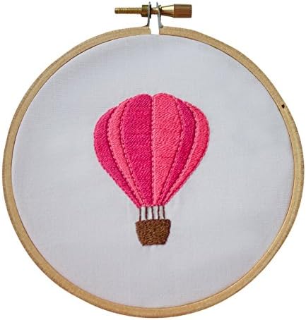 Queen Bee Stitching, Embroidery Kit - Gift Set, Skill Level 3, Hot Air Balloon Desig