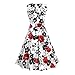 ACEVOG Cocktail Dress 1950's Floral Vintage Christmas Party Dress Plus Size