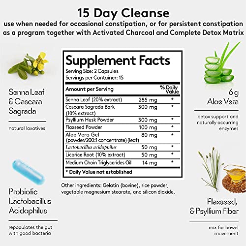 3pk Digestive Cleanse Detox & Bloating Gas Relief Pills w/ Senna Colon
