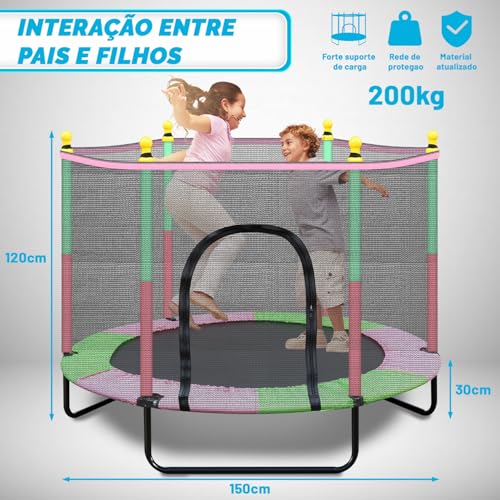1,52m Lona para Área Interna e Externa, Salto Preta de Molas Colorida, Pula Pula, Cama Elastica, Cama Elástica, Pula Pula Grande, Pula-Pula