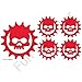 Red Skull Cog Bicycle Reflective Reflector Sticker Decal