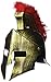 OliaDesign Roman Helmet with Red Feathers Gladiator, Gold, One Size