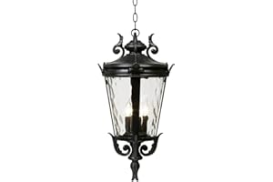 John Timberland Casa Marseille Vintage Outdoor Ceiling Light Textured Black Aluminum 23 3/4" Clear Hammered Glass Damp Rated for Exterior House Porch Patio Outside Deck Garage Garden Home Roof