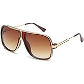 AEVOGUE Sunglasses For Men Goggle Alloy Big Frame Metal Punk Style Shield AE0336