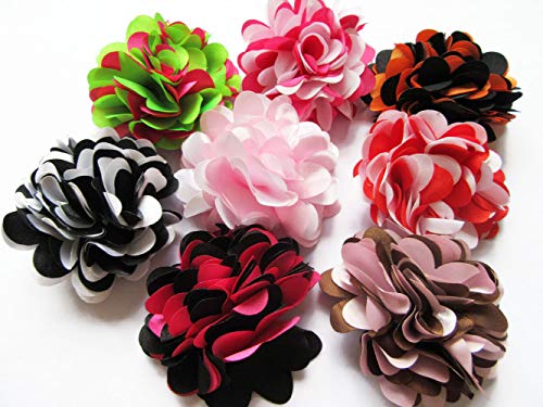 YYCRAFT 16 pcs Two Tone Satin Flower for Baby Girls Flower Headband Bows DIY Craft,Party Decoration(3