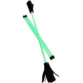 Zeekio Z-Stix Professional Juggling Flower Sticks-Devil Sticks and 2 Hand Sticks, Beginner Friendly - Neon Series (Kid Stix (15" HS 18" Stick), Glow)