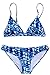 CUPSHE Women's Blue Ocean Padding Bikini Set Swimsuit Medium