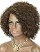 Kalyss Brown with Blonde Highlights Short Afro Kinky Curly Wigs for Black Women Premium Synthetic Hair Wigs with Hair Bangs 150% Density Bouncy and Full Natural Looking Hair Wigs