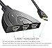 HDMI switch, Premium Quality 3 Port HDMI Splitter with Pigtail Cable Support Full HD 3D 1080p