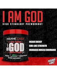 Insane Labz I am God Pre Workout, High Stim Pre Workout Powder Loaded with Beta Alanine Creatine...