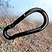 Apor Metal Carabiner Key Chain Durable Round Shape Hook Buckle Carabiner Clip for Camping, Fishing, Hiking, Traveling and More Black (2 Pcs)