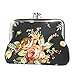 Generic Women Floral Exquisite Clasp Coin Purse Cards Case Flowers Print Wallet For girls (Black)