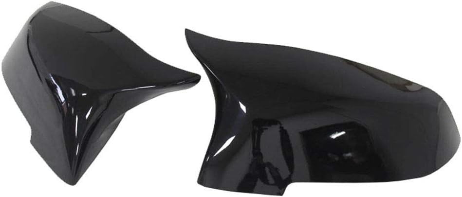Ricoy 5 6 7series F10 2014-2016 F07 F06 F01 Carbon Fiber Side Wing Mirror Cover Cap Housing Rearview (Pack of 2) (Gloss Black)