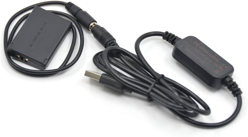 5V Usb Cable + DR-110 Coupler NB-13L NB13L Dummy Battery for Canon G7X Mark II G1X G7X MII G5X G9X SX720, Schwarz - Image 3
