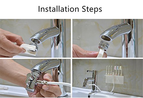 Angelwill Oral Irrigator Dental SPA Water Jet Flosser Teeth Flossing Toothbrush Sets Tooth Cleaning Set for Faucet Water Tap