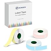 iEager Label Maker Tape, D30 Label Tape Thermal Sticker for Label Maker Machine, Household Storage Labels, Multi Color, 12mm x 40mm, Set of 3