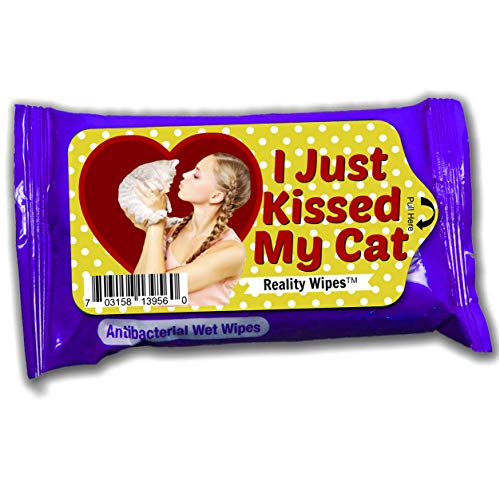I Just Kissed My Cat Wipes Alcohol Free Antibacterial Wipes Weird Crazy Cat Lady Gags Friends Stocking Stuffers Cat Owners White Elephant Ideas Secret Santa Travel Size