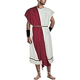 NEKIFUI Men's Toga Costume Adult Greek God Roman Party Accessories Set