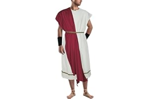 NEKIFUI Men's Toga Costume Adult Greek God Roman Party Accessories Set