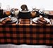 DII Buffalo Check Collection, Classic Farmhouse Tablecloth, Tablecloth, 60x84, Orange & Black
