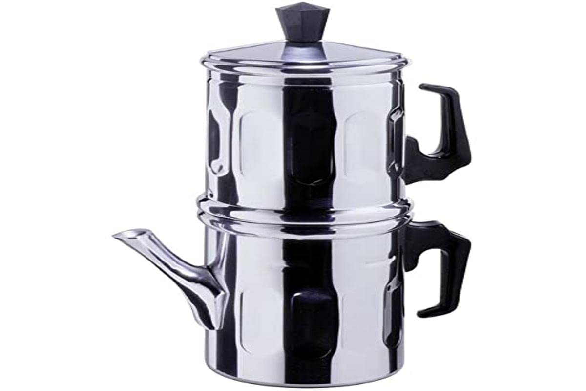 Traditional Neapolitan aluminium coffee maker 1-2 cups, Silver