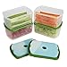 Fit & Fresh Perfect Portion Kit, Value Set Includes Reusable Portion Control Containers with Removable Ice Packs, BPA-Free Food Storage for School, Work, On-the-Go Snacks