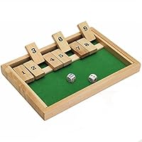 MiguCo Wooden Box Traditional Pub Board Dice Mathematic Game for Family Kids Children